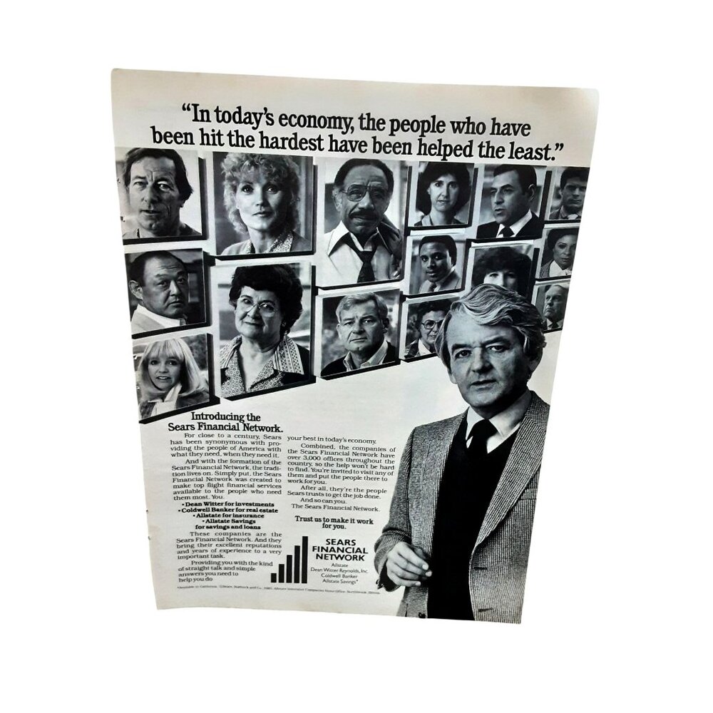 1983 Sears Financial Network Print Ad Vintage Business Hal Holbrook